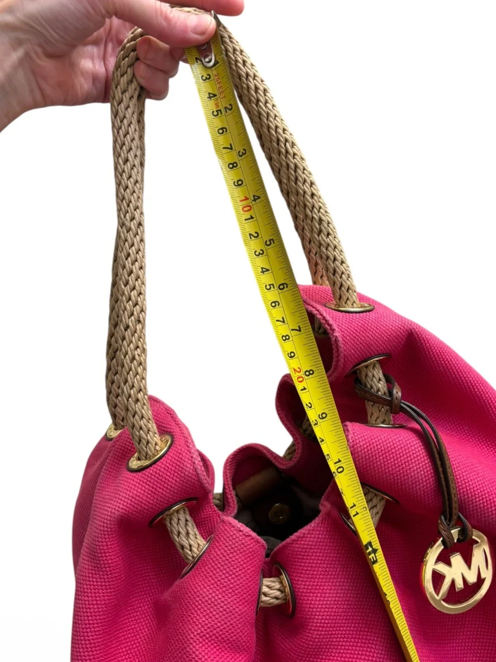 Michael kors pink large oversize canvas beach bag
